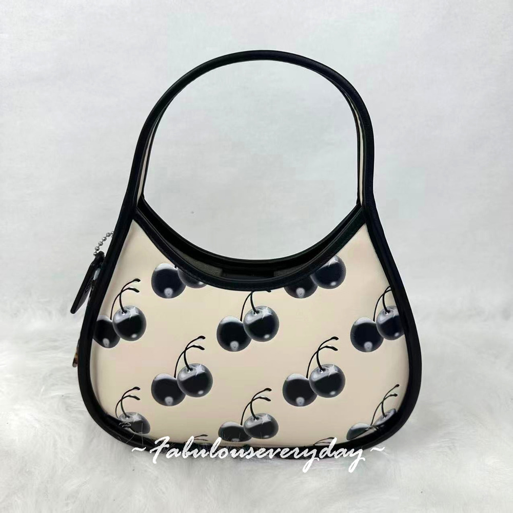 Coach Ergo Cherry Bag In Coachtopia Leather Black/Cloud Multi Cl754 Nwt